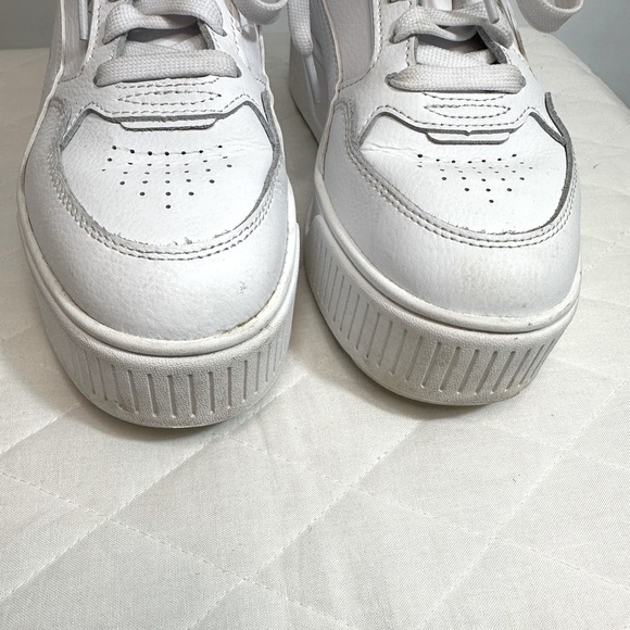 Puma Karmen Rebelle Womens Size 8.5 Casual Platform Sneakers Shoes White Logo - Picture 2 of 16